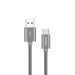 CU1804 Cable Datos Nailon 2.4A - Micro USB Gris (1M)