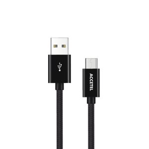 CU1812 Cable Datos Nailon 2.4A - Micro USB Negro (1M)