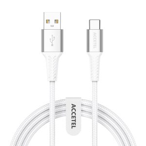 CU2807 Cable Datos Nailon Flex 3.0A - USB a USB-C Blanco (1M)
