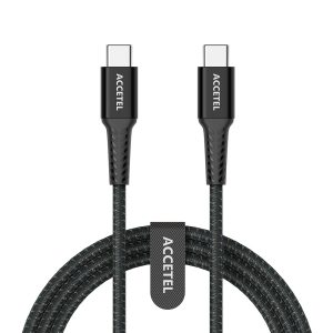 CU2826 Cable Datos Carga Rápida Nailon Flex 60W - USB-C a USB-C Negro (1M)