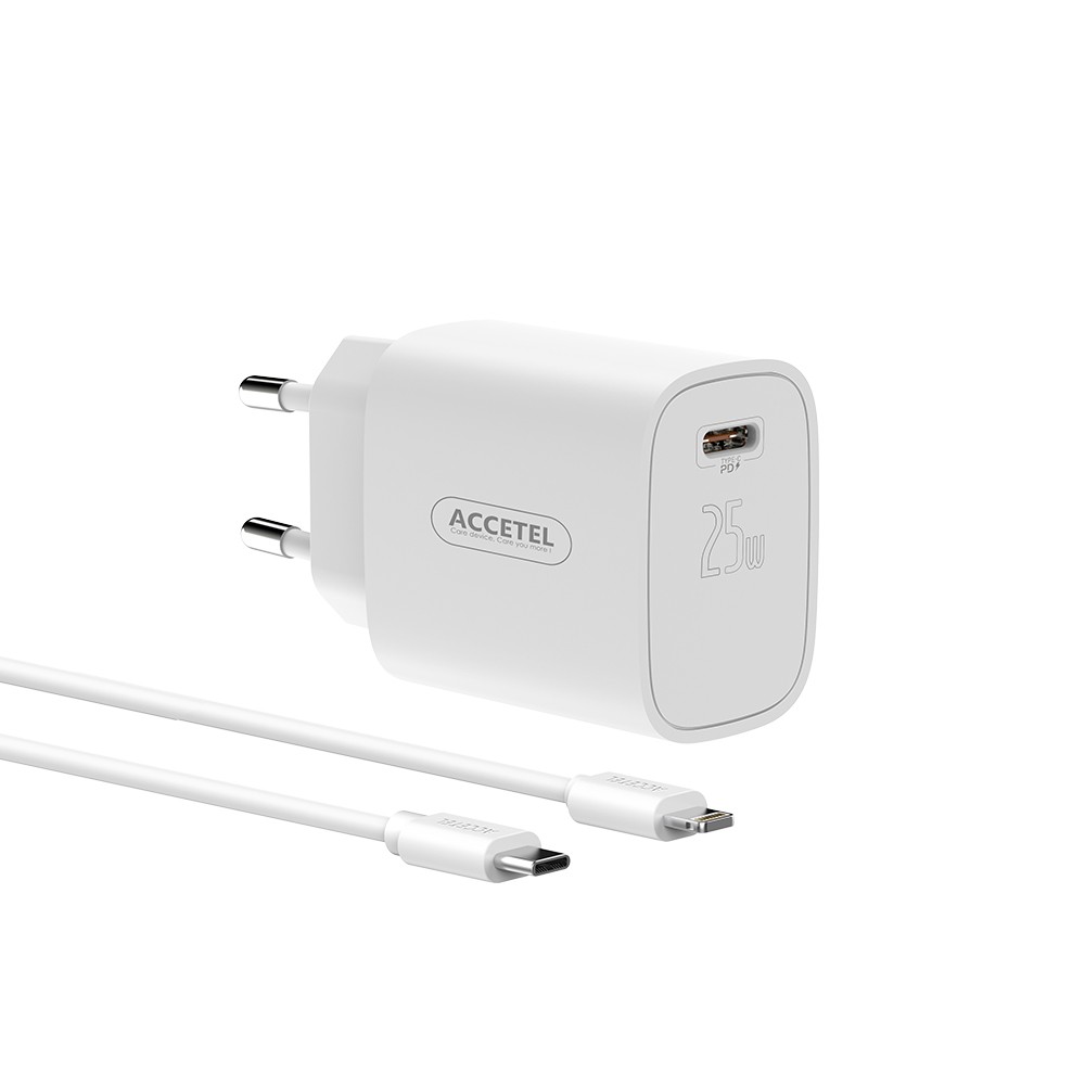 AC853 Cargador Pared Carga Rápida PD 25W - Cable USB-C a Lightning