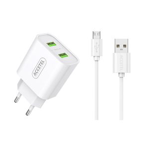 AC325 Cargador Pared Dual USB - Cable Micro USB