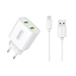 AC323 Cargador Pared Dual USB - Cable Lightning