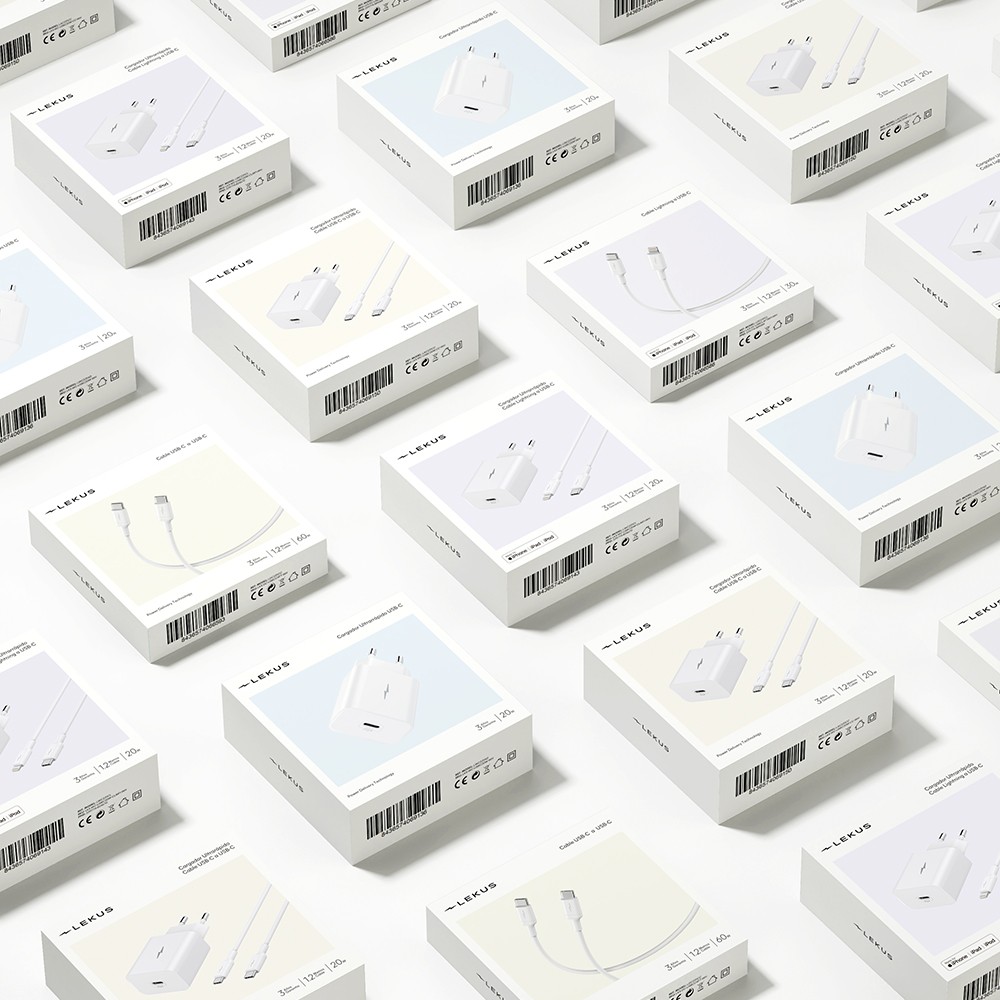 Lekus Cargador + Cable (USB-C + Lightning) MFI PD 20W 1.2M - Imagen 4