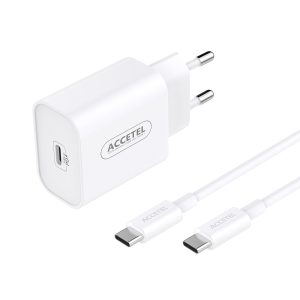 AC937 Cargador Pared Carga Rápida PD 30W - Cable USB-C a USB-C