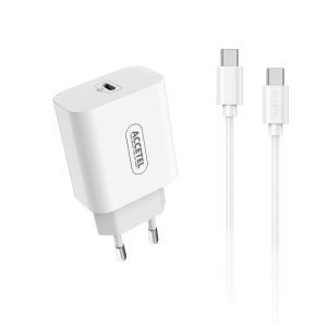 AC627 Cargador Pared Carga Rápida PD 20W - Cable USB-C a USB-C