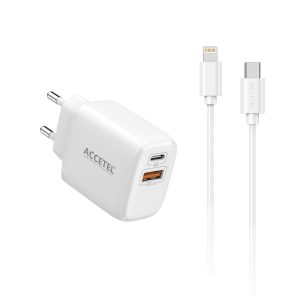 AC553 Cargador Pared Carga Rápida 25W QC/PD 3.0 - Cable USB-C a Lightning