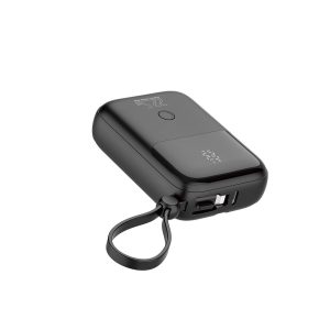 PBB2411B Batería externa de Carga Rápida 10000mAh 22.5W PD+QC3.0 con Pantalla Digital y Cable Incorporado USB-C/Lightning