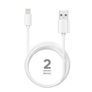 CU2603 Cable Datos 2.1A - Lightning Blanco (2M)