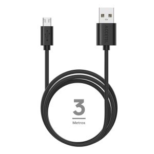 CU3604 Cable Datos 1.8A - Micro USB Negro (3M)