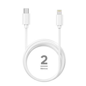 CU2203 Cable Datos Carga Rápida PD 20W USB-C a Lightning Blanco (2M)
