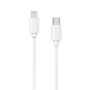CU2103 Cable Datos Carga Rápida PD 30W USB-C a Lightning Blanco (1M)