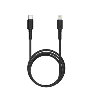 CU2192 Cable Datos Carga Rápida PD 20W TPE USB-C a Lightning Negro (1M)
