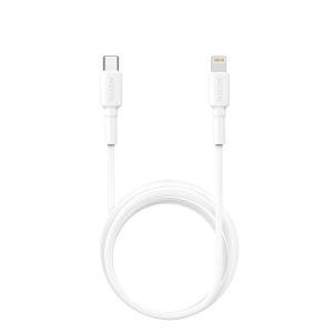 CU2193 Cable Datos Carga Rápida PD 20W TPE USB-C a Lightning Blanco (1M)