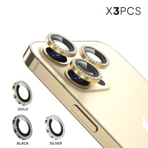 Protector Cristal Lentes Diamante Aluminio - iPhone 13 Pro 6.1" /13 Pro Max 6.7"(3Pcs)