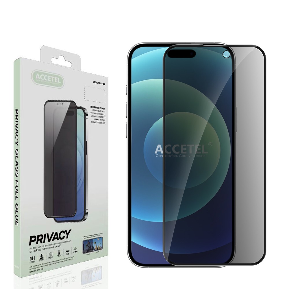 Protector Cristal Privacidad Anti-Espía - iPhone 15 Pro 6.1" Negro - Imagen 2