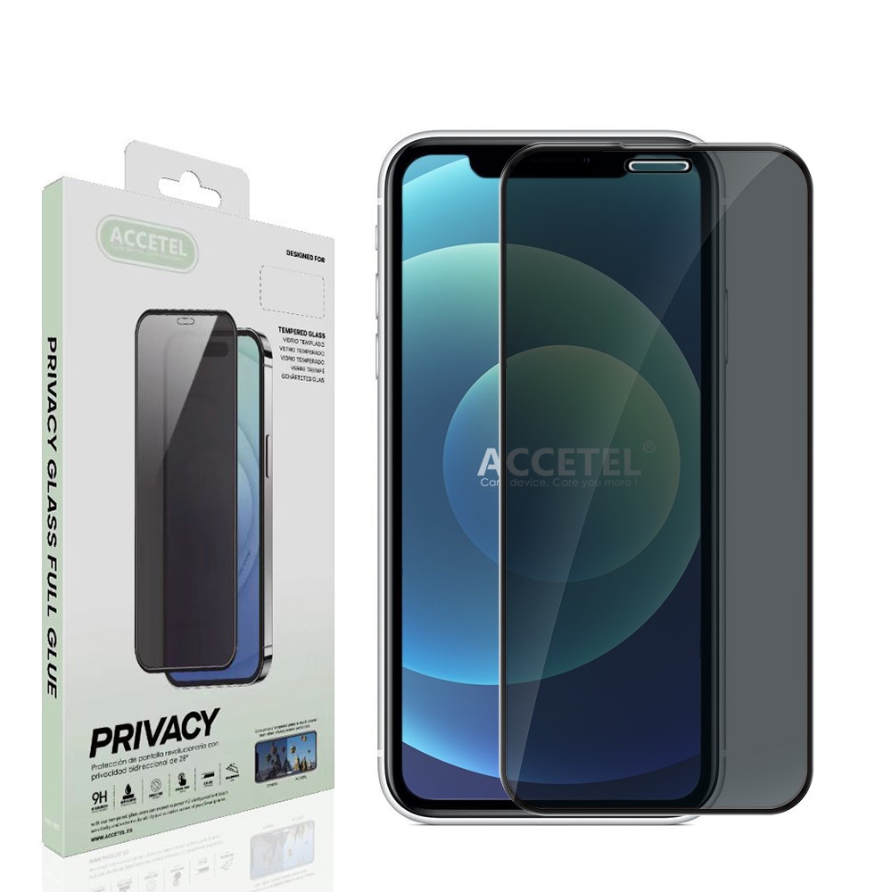 Protector Cristal Privacidad Anti-Espía - iPhone 12 Pro Max Negro